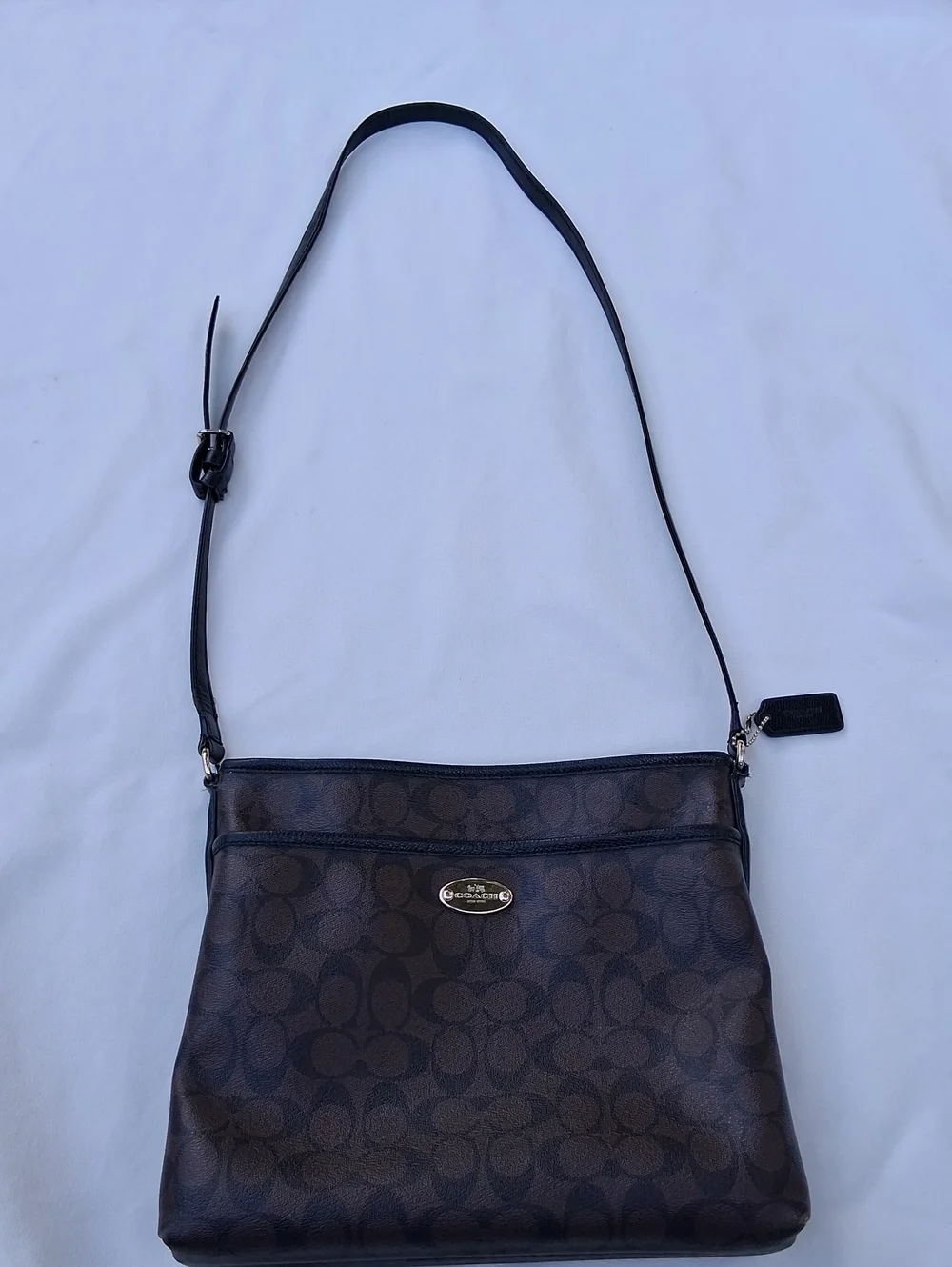 Coach Brown Signature Monogram Crossbody Bag